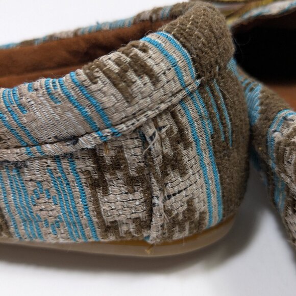 Minnetonka Baja Aztec Tribal Print Turquoise Geometric Hardsole Moccasin 8.5 - Picture 9 of 14